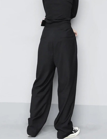 Pantaloni con chiusura a strappo e gamba larga 2